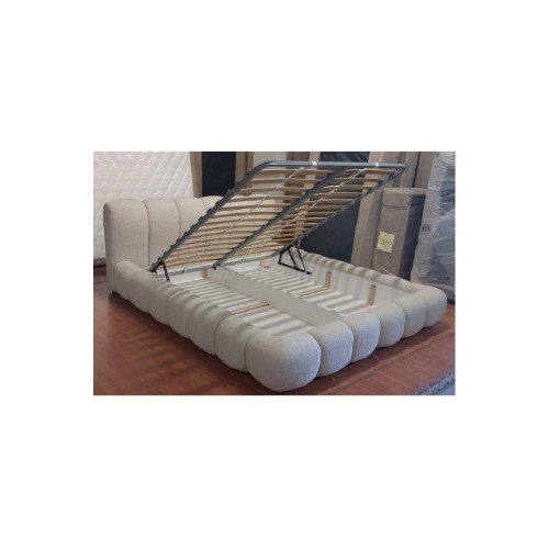 Κρεβάτι με αποθηκευτικό χώρο και σομιέ Berry Εκρού 160×200