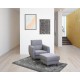 Ταμπουρέ Perla Γκρι 55x55x44εκ.