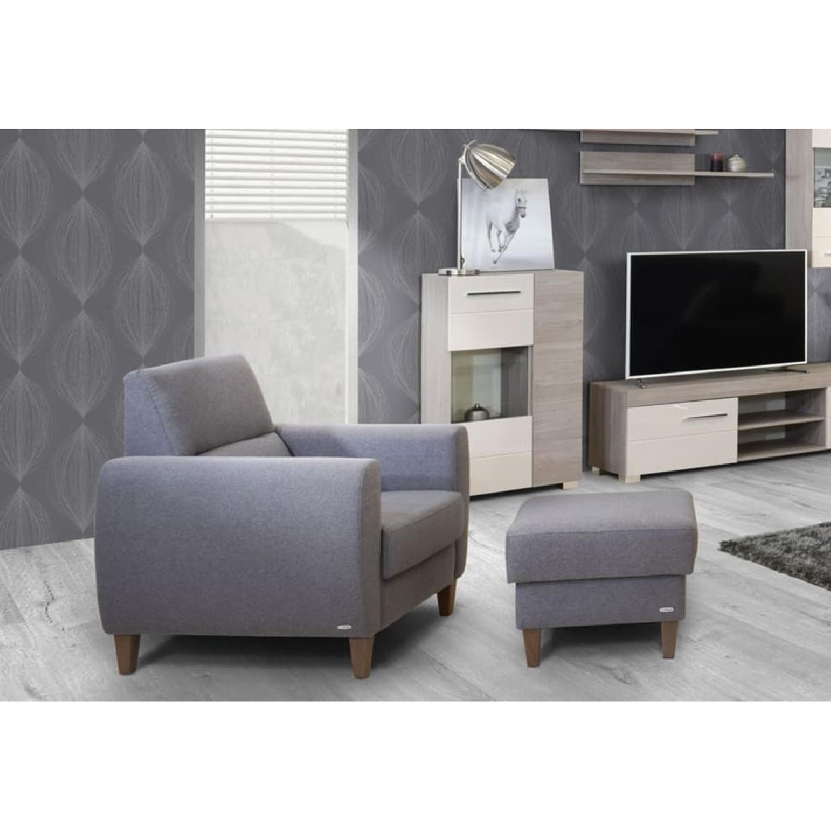 Ταμπουρέ Perla Γκρι 55x55x44εκ.