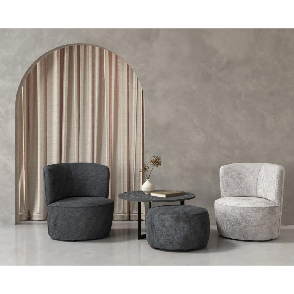 Ταμπουρέ Vanilica Μπεζ 60x60x36εκ.