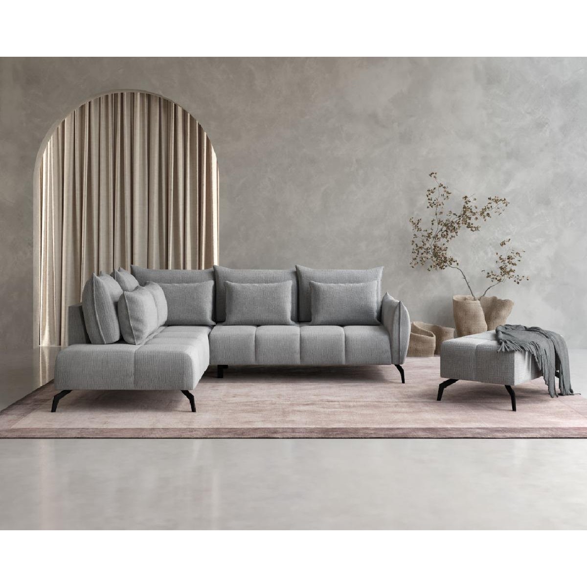 Ταμπουρέ Casablanca Γκρι 102x64x45εκ. Ταμπουρέ Casablanca Γκρι 102x64x45εκ.
