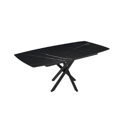 Επεκτεινόμενο τραπέζι δείπνου Filis μαύρο μάρμαρο 145+40x90x76