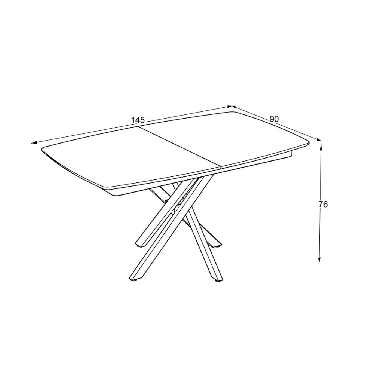 Επεκτεινόμενο τραπέζι δείπνου FILIS Sonata Super Matt 145+40x90x76