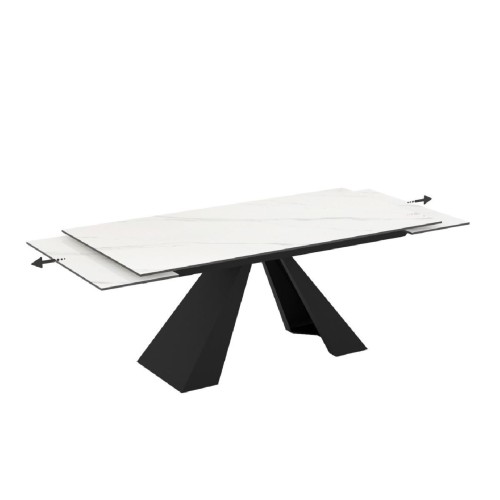 Επεκτεινόμενο κεραμικό τραπέζι δείπνου MONZA Λευκό μάρμαρο 180+40+40x90x75 Επεκτεινόμενο κεραμικό τραπέζι δείπνου MONZA Λευκό μάρμαρο 180+40+40x90x75