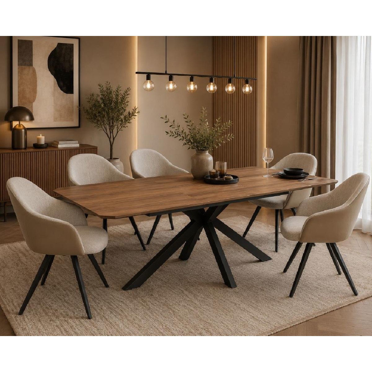 Επεκτεινόμενο τραπέζι δείπνου OPERA Hazar 180+60x100x76
