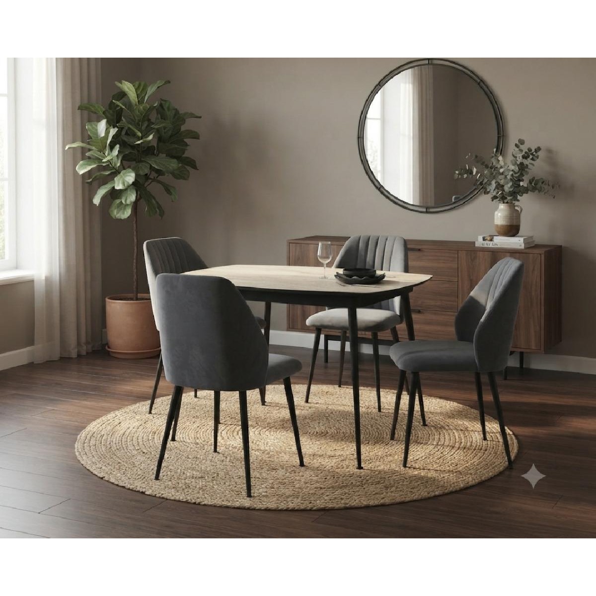 Επεκτεινόμενο τραπέζι δείπνου YENSE Traverten 125+40x90x75