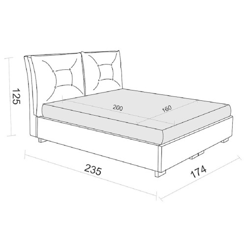 Κρεβάτι με αποθηκευτικό χώρο και σομιέ VM- ARIZONA με επιλογή υφάσματος 160×200
