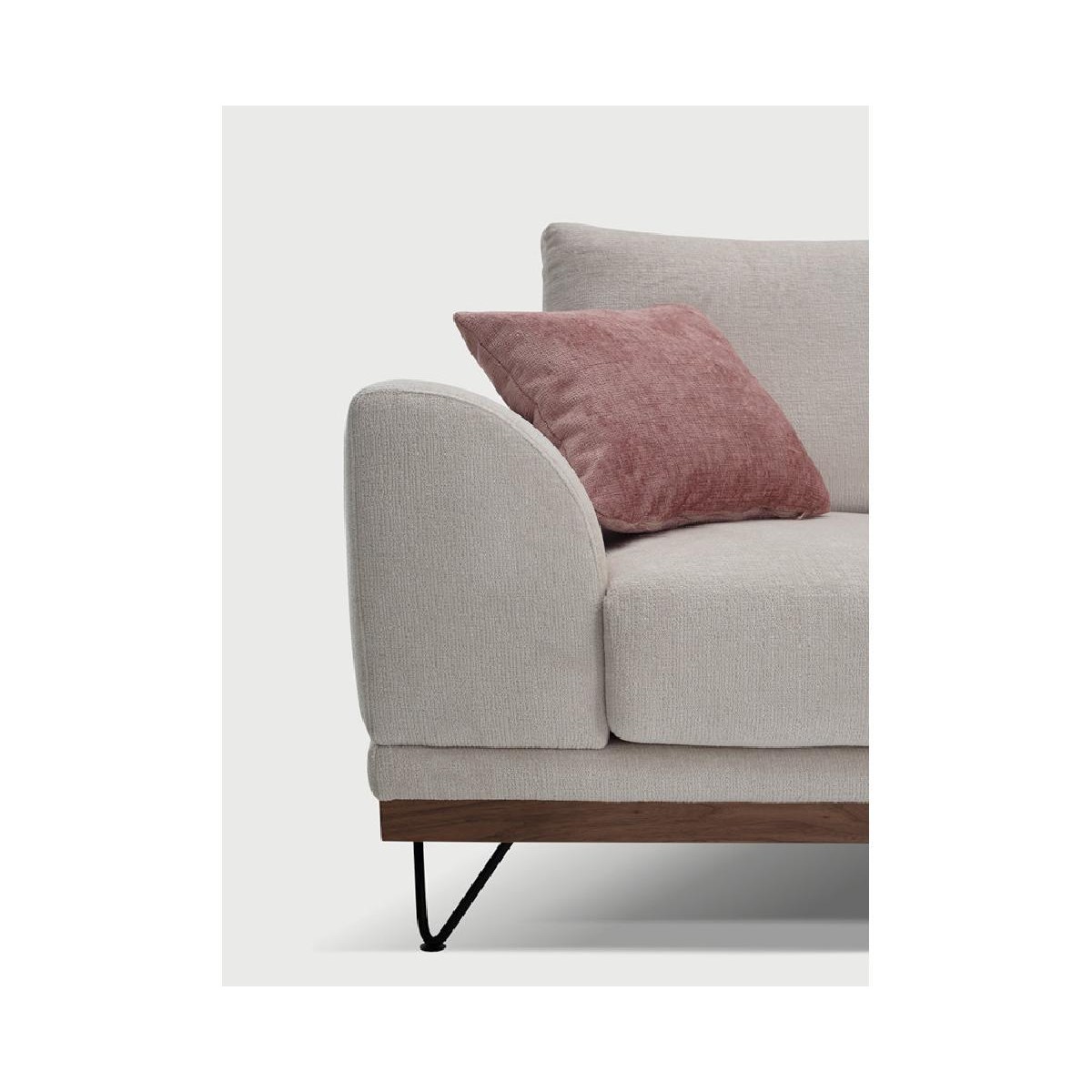 Γωνιακός καναπές VM- RENE με ξύλινη μπάζα, αποσπώμενα- πλενόμενα καλύμματα έδρας και πλάτης με επιλογή υφάσματος 290x240x98