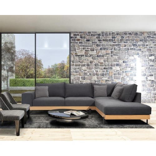 Γωνιακός καναπές με ξύλινη μπάζα VM- SIMBA 293x240x98 Γωνιακός καναπές με ξύλινη μπάζα VM- SIMBA 293x240x98