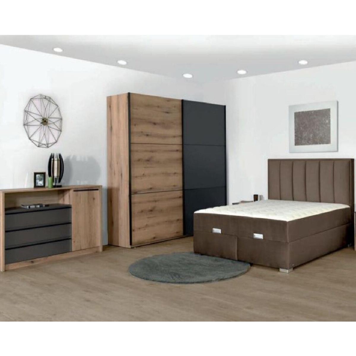 HUGO TIP 2 Κρεβάτι με αποθηκευτικό χώρο και ενσωματωμένο στρώμα 140*200 monolith 09/ Άμμου