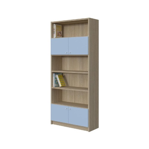 Modeco - ΒΙΒΛΙΟΘΗΚΗ 4 ΡΑΦΙΩΝ ΜΕ ΠΟΡΤΕΣ 89,5x33x201,5 cm - ΠΕΥΚΟ/ΣΙΕΛ - 89.5x33.0x201.5 Modeco - ΒΙΒΛΙΟΘΗΚΗ 4 ΡΑΦΙΩΝ ΜΕ ΠΟΡΤΕΣ 89,5x33x201,5 cm - ΠΕΥΚΟ/ΣΙΕΛ - 89.5x33.0x201.5