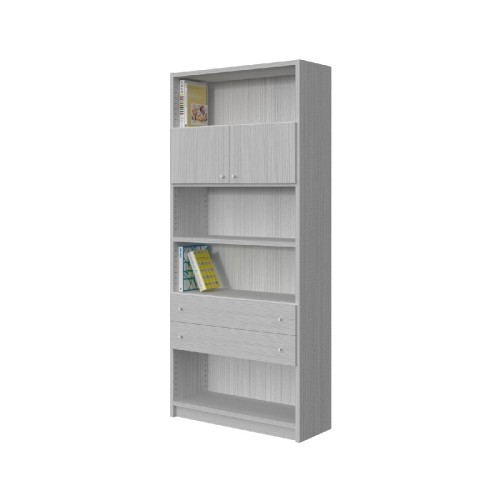 Modeco - ΒΙΒΛΙΟΘΗΚΗ 4 ΡΑΦΙΩΝ ΜΕ ΠΟΡΤΕΣ ΚΑΙ ΣΥΡΤΑΡΙΑ 89,5x33x201,5 cm - ΛΕΥΚΟ ΡΙΓΑ - 89.5x33.0x201.5 Modeco - ΒΙΒΛΙΟΘΗΚΗ 4 ΡΑΦΙΩΝ ΜΕ ΠΟΡΤΕΣ ΚΑΙ ΣΥΡΤΑΡΙΑ 89,5x33x201,5 cm - ΛΕΥΚΟ ΡΙΓΑ - 89.5x33.0x201.5