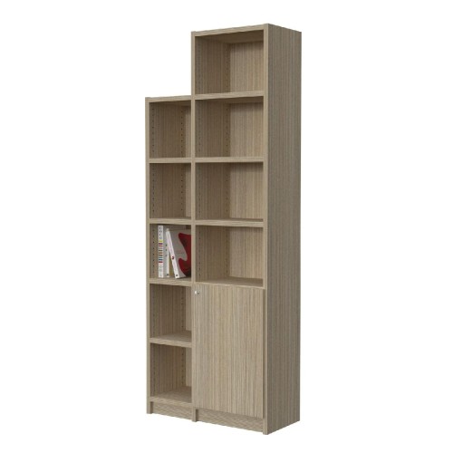 Modeco - ΒΙΒΛΙΟΘΗΚΗ 9 ΡΑΦΙΩΝ ΜΕ ΠΟΡΤΑ 76x33x201,5 cm - ΠΕΥΚΟ - 76.0x33.0x201.5 Modeco - ΒΙΒΛΙΟΘΗΚΗ 9 ΡΑΦΙΩΝ ΜΕ ΠΟΡΤΑ 76x33x201,5 cm - ΠΕΥΚΟ - 76.0x33.0x201.5