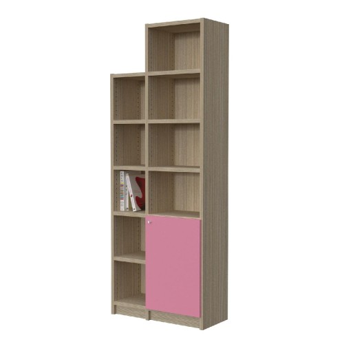 Modeco - ΒΙΒΛΙΟΘΗΚΗ 9 ΡΑΦΙΩΝ ΜΕ ΠΟΡΤΑ 76x33x201,5 cm - ΠΕΥΚΟ/ΡΟΖ - 76.0x33.0x201.5 Modeco - ΒΙΒΛΙΟΘΗΚΗ 9 ΡΑΦΙΩΝ ΜΕ ΠΟΡΤΑ 76x33x201,5 cm - ΠΕΥΚΟ/ΡΟΖ - 76.0x33.0x201.5