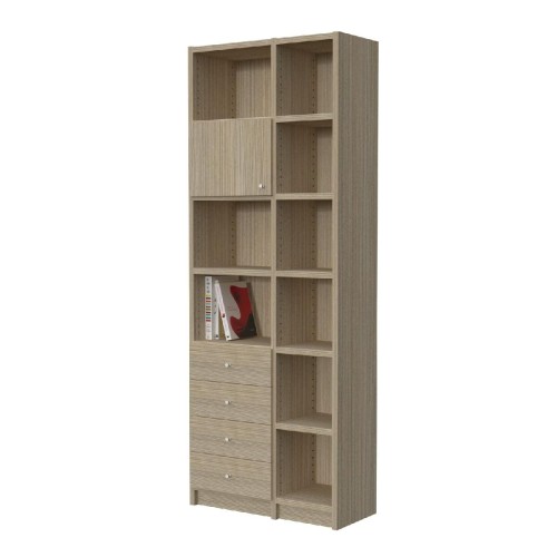 Modeco - ΒΙΒΛΙΟΘΗΚΗ 9 ΡΑΦΙΩΝ ΜΕ 4 ΣΥΡΤΑΡΙΑ & ΠΟΡΤΑ 76x33x201,5 cm - ΠΕΥΚΟ - 76.0x33.0x201.5 Modeco - ΒΙΒΛΙΟΘΗΚΗ 9 ΡΑΦΙΩΝ ΜΕ 4 ΣΥΡΤΑΡΙΑ & ΠΟΡΤΑ 76x33x201,5 cm - ΠΕΥΚΟ - 76.0x33.0x201.5