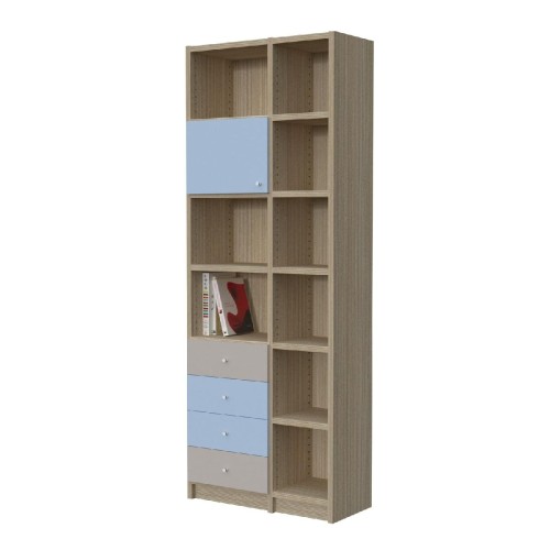 Modeco - ΒΙΒΛΙΟΘΗΚΗ 9 ΡΑΦΙΩΝ ΜΕ 4 ΣΥΡΤΑΡΙΑ & ΠΟΡΤΑ 76x33x201,5 cm - ΠΕΥΚΟ/ΣΙΕΛ - 76.0x33.0x201.5 Modeco - ΒΙΒΛΙΟΘΗΚΗ 9 ΡΑΦΙΩΝ ΜΕ 4 ΣΥΡΤΑΡΙΑ & ΠΟΡΤΑ 76x33x201,5 cm - ΠΕΥΚΟ/ΣΙΕΛ - 76.0x33.0x201.5