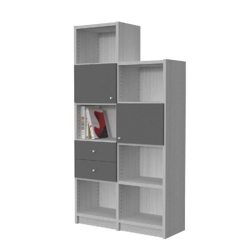 Modeco - ΒΙΒΛΙΟΘΗΚΗ 6 ΡΑΦΙΩΝ ΜΕ 2 ΣΥΡΤΑΡΙΑ & 2 ΠΟΡΤΕΣ 89,5x33x169,5 cm - ΛΕΥΚΟ ΡΙΓΑ/ΓΡΑΦΙΤΗΣ - 89.5x33.0x169.5 Modeco - ΒΙΒΛΙΟΘΗΚΗ 6 ΡΑΦΙΩΝ ΜΕ 2 ΣΥΡΤΑΡΙΑ & 2 ΠΟΡΤΕΣ 89,5x33x169,5 cm - ΛΕΥΚΟ ΡΙΓΑ/ΓΡΑΦΙΤΗΣ - 89.5x33.0x169.5