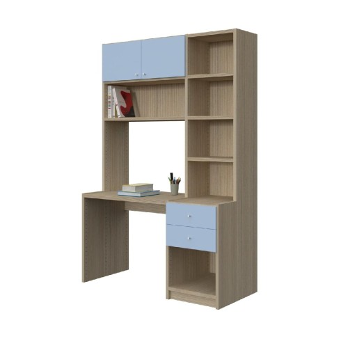 Modeco - ΣΥΝΘΕΣΗ ΓΡΑΦΕΙΟΥ-ΒΙΒΛΙΟΘΗΚΗΣ ΜΕ ΣΥΡΤΑΡΙΑ - ΠΕΥΚΟ/ΣΙΕΛ - 133.0x58.0x201.5 Modeco - ΣΥΝΘΕΣΗ ΓΡΑΦΕΙΟΥ-ΒΙΒΛΙΟΘΗΚΗΣ ΜΕ ΣΥΡΤΑΡΙΑ - ΠΕΥΚΟ/ΣΙΕΛ - 133.0x58.0x201.5