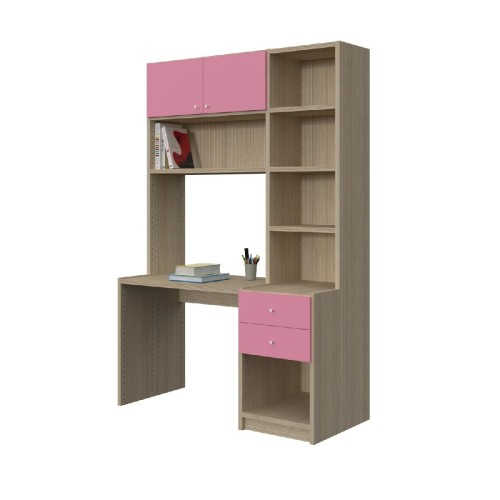 Modeco - ΣΥΝΘΕΣΗ ΓΡΑΦΕΙΟΥ-ΒΙΒΛΙΟΘΗΚΗΣ ΜΕ ΣΥΡΤΑΡΙΑ - ΠΕΥΚΟ/ΡΟΖ - 133.0x58.0x201.5 Modeco - ΣΥΝΘΕΣΗ ΓΡΑΦΕΙΟΥ-ΒΙΒΛΙΟΘΗΚΗΣ ΜΕ ΣΥΡΤΑΡΙΑ - ΠΕΥΚΟ/ΡΟΖ - 133.0x58.0x201.5