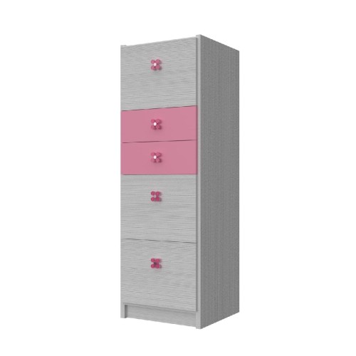 Modeco - ΣΥΡΤΑΡΙΕΡΑ 5 ΣΥΡΤΑΡΙΩΝ ΨΗΛΗ - ΛΕΥΚΟ ΡΙΓΑ/ΡΟΖ - 46.0x43.0x137.9 Modeco - ΣΥΡΤΑΡΙΕΡΑ 5 ΣΥΡΤΑΡΙΩΝ ΨΗΛΗ - ΛΕΥΚΟ ΡΙΓΑ/ΡΟΖ - 46.0x43.0x137.9