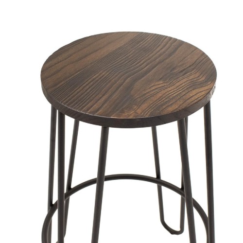 Σκαμπό μπαρ Sharps pakoworld μεταλλικό μαύρο-καρυδί gloss Σκαμπό μπαρ Sharps pakoworld μεταλλικό μαύρο-καρυδί gloss