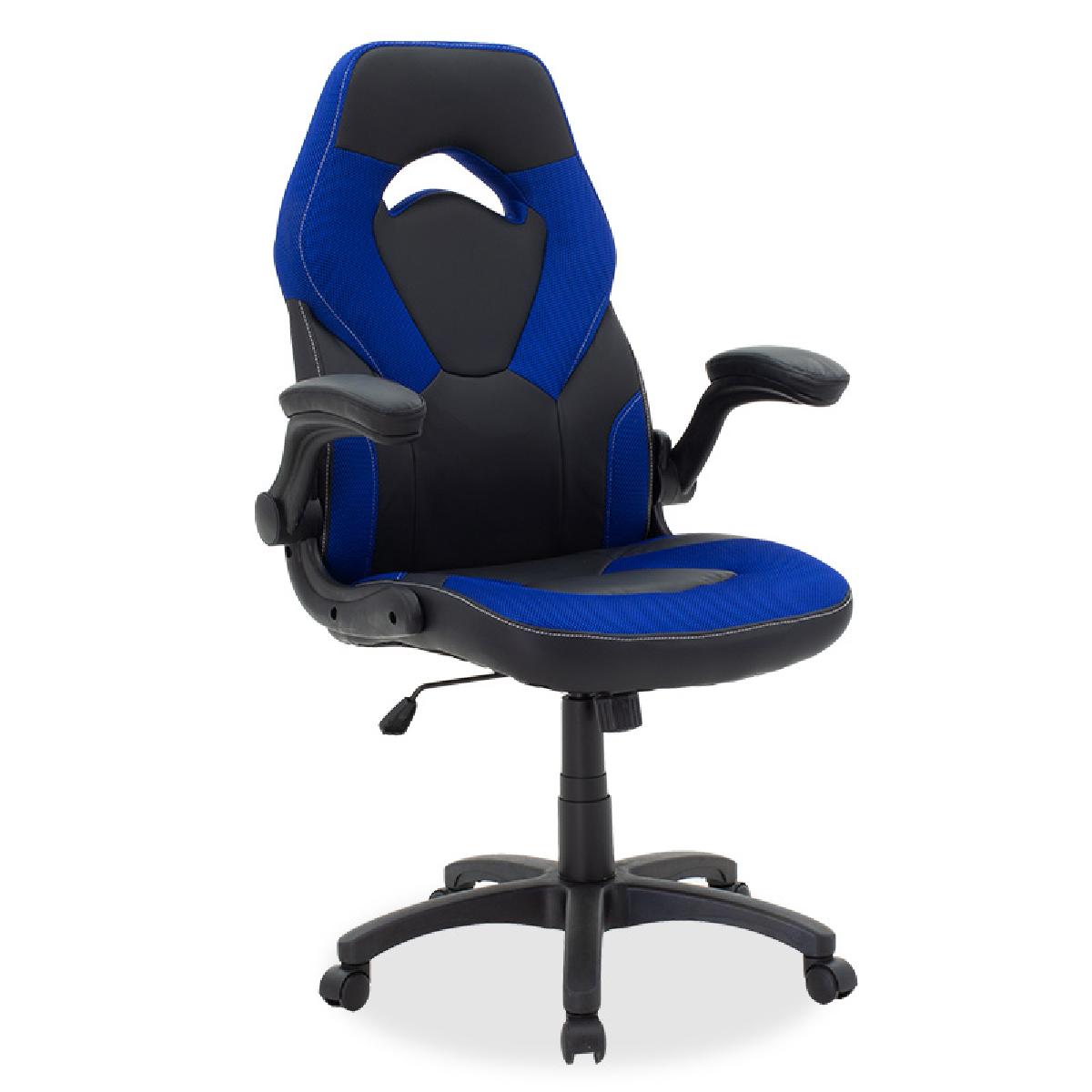 Καρέκλα γραφείου Wolf gaming pakoworld pu μαύρο-mesh μπλε
