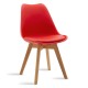 Καρέκλα Gaston pakoworld πολυπροπυλενίου-PU χρώμα κόκκινο - φυσικό