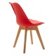 Καρέκλα Gaston pakoworld πολυπροπυλενίου-PU χρώμα κόκκινο - φυσικό