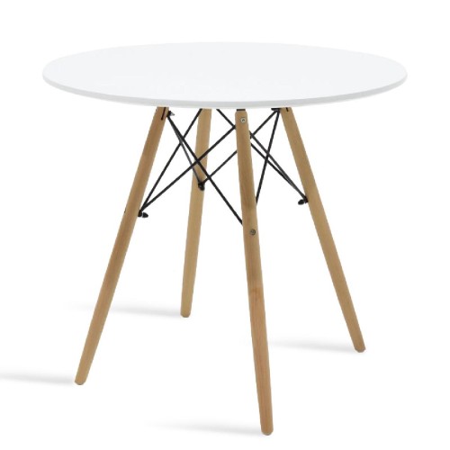 Τραπέζι Julita pakoworld Φ80 επιφάνεια MDF λευκό Τραπέζι Julita pakoworld Φ80 επιφάνεια MDF λευκό