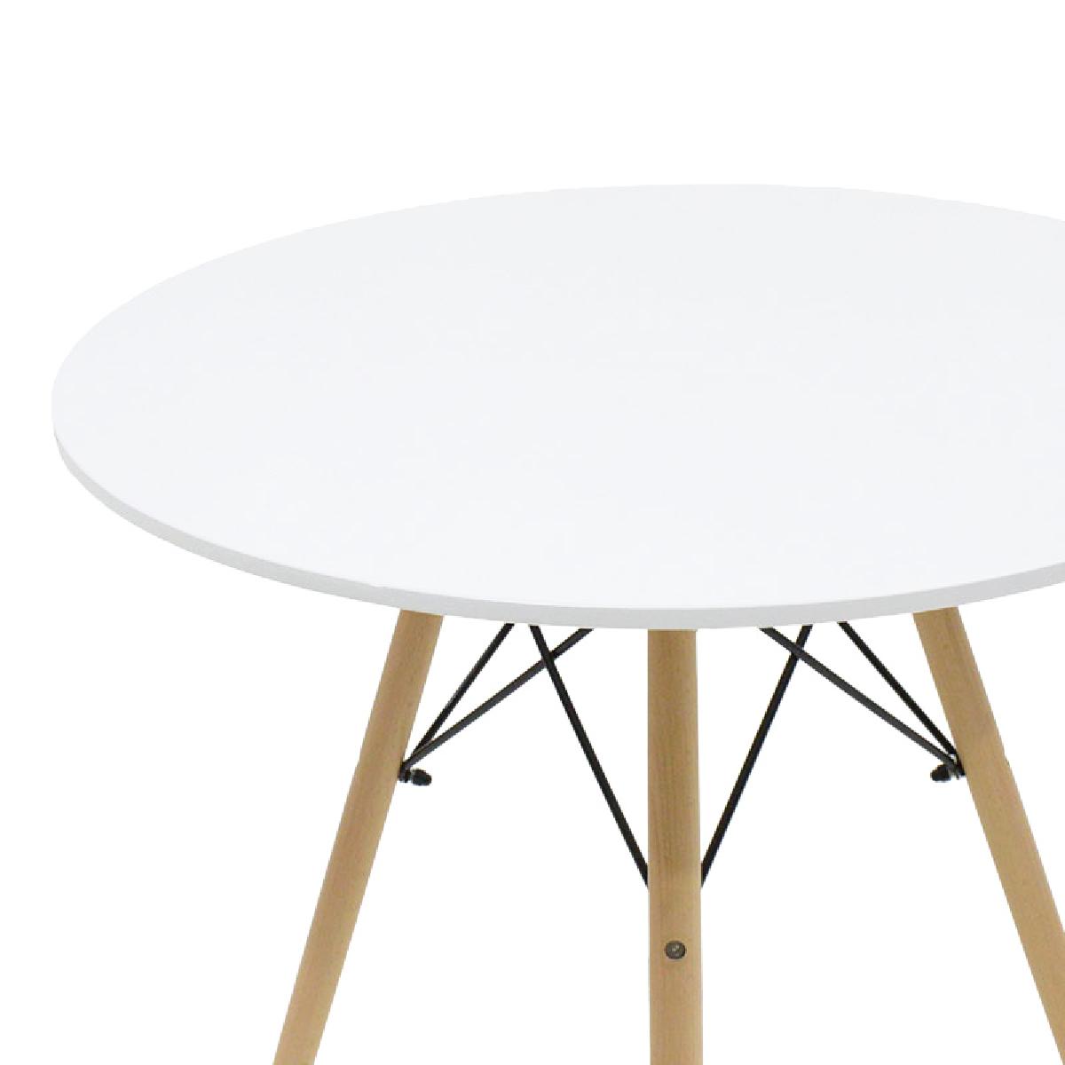 Τραπέζι Julita pakoworld Φ80 επιφάνεια MDF λευκό