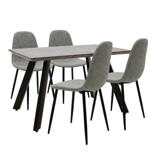 Τραπεζαρία Philadelphia-Bella pakoworld σετ 5τεμ μαύρο-γκρι antique 120x80x74,5εκ Τραπεζαρία Philadelphia-Bella pakoworld σετ 5τεμ μαύρο-γκρι antique 120x80x74,5εκ