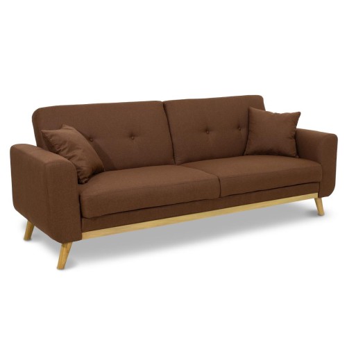 Καναπές-κρεβάτι Carmelo pakoworld με καφέ ύφασμα 214x80x86εκ Καναπές-κρεβάτι Carmelo pakoworld με καφέ ύφασμα 214x80x86εκ