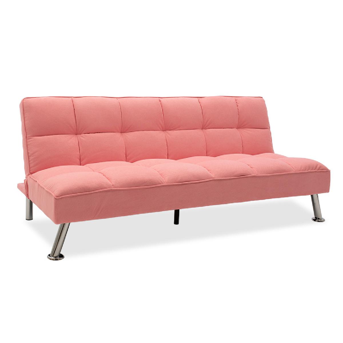 Καναπές-κρεβάτι Rebel pakoworld 3θέσιος ύφασμα ροζ 189x92x82εκ
