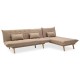 Γωνιακός καναπές-κρεβάτι Maximus pakoworld αναστρέψιμος ύφασμα μπεζ 271x192x86εκ