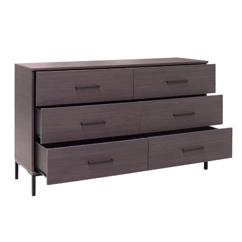 Συρταριέρα Calliope pakoworld με 6 συρτάρια χρώμα wenge-μαύρο 140x44x85εκ Συρταριέρα Calliope pakoworld με 6 συρτάρια χρώμα wenge-μαύρο 140x44x85εκ