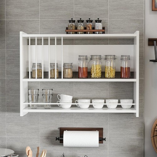 Ραφιέρα τοίχου Terra χρώμα λευκό 84x20x60εκ Ραφιέρα τοίχου Terra χρώμα λευκό 84x20x60εκ