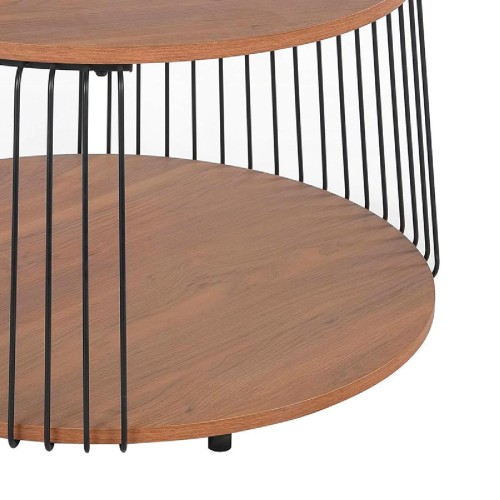 Τραπέζι σαλονιού Leif pakoworld χρώμα φυσικό-μαύρο Φ72x45,5εκ Τραπέζι σαλονιού Leif pakoworld χρώμα φυσικό-μαύρο Φ72x45,5εκ