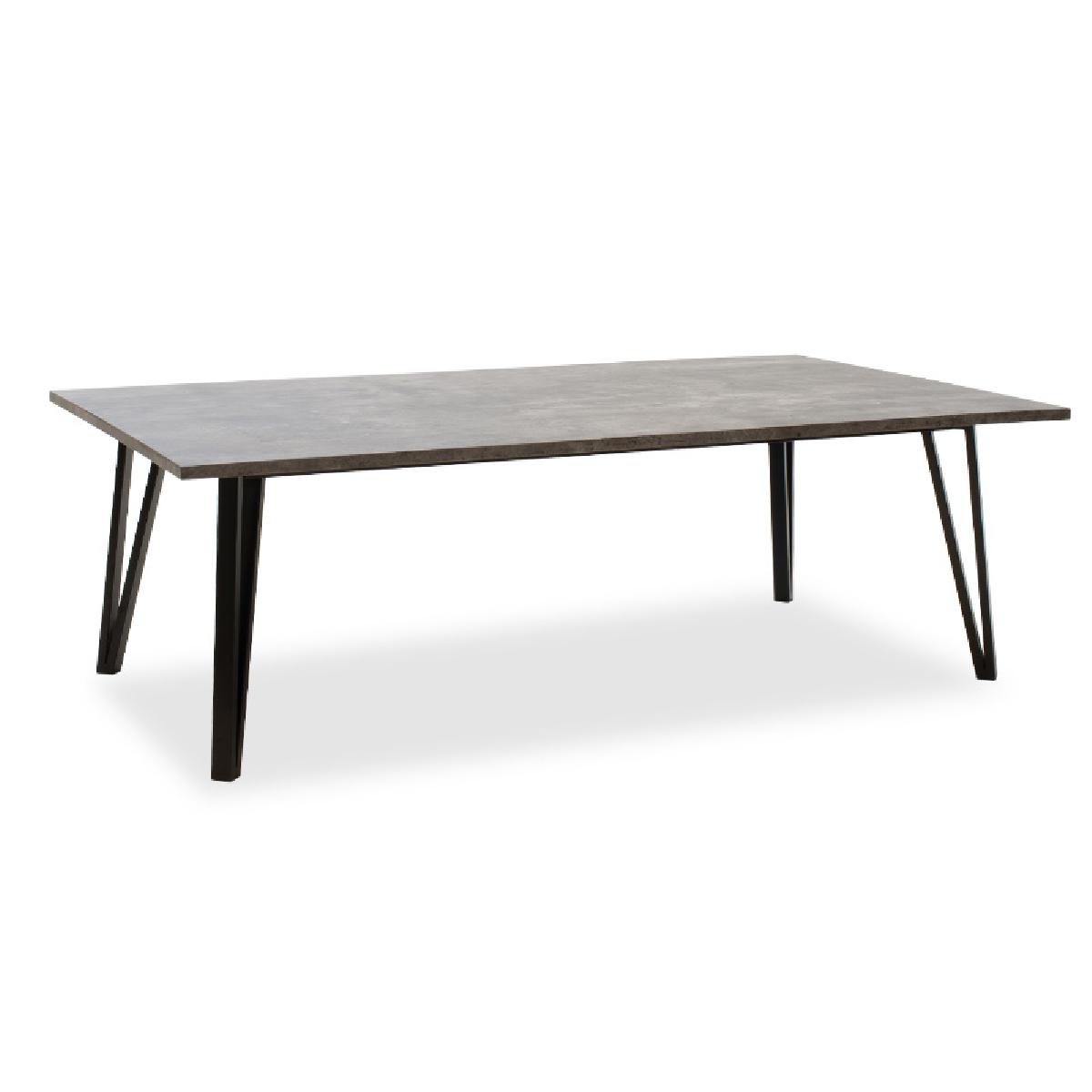 Τραπέζι σαλονιού Justin pakoworld MDF μεταλλικό γκρι cement-μαύρο 140x80x45εκ