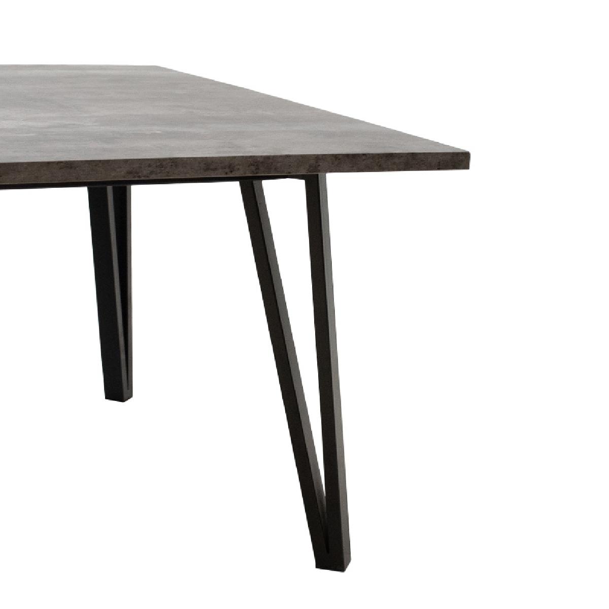 Τραπέζι σαλονιού Justin pakoworld MDF μεταλλικό γκρι cement-μαύρο 140x80x45εκ