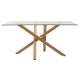 Τραπέζι Nash pakoworld γυαλί 10mm μεταλλικό χρώμα φυσικό 150x90x73εκ
