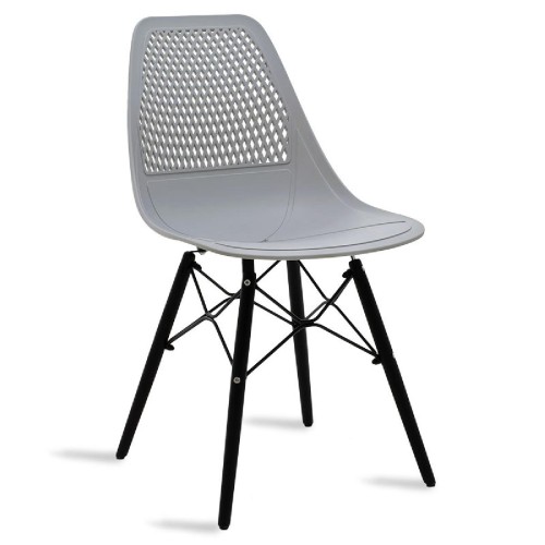 Καρέκλα Ninja pakoworld από PP χρώμα γκρι με ξύλινα πόδια εσωτερικού-εξωτερικού χώρου Καρέκλα Ninja pakoworld από PP χρώμα γκρι με ξύλινα πόδια εσωτερικού-εξωτερικού χώρου