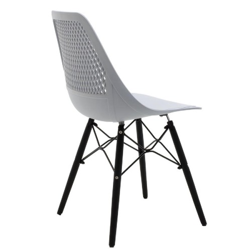 Καρέκλα Ninja pakoworld από PP χρώμα γκρι με ξύλινα πόδια εσωτερικού-εξωτερικού χώρου Καρέκλα Ninja pakoworld από PP χρώμα γκρι με ξύλινα πόδια εσωτερικού-εξωτερικού χώρου