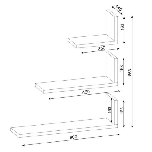 Ραφιέρα τοίχου τριών τεμαχίων PWF-0003 pakoworld χρώμα λευκό 60x14,5x66,5εκ Ραφιέρα τοίχου τριών τεμαχίων PWF-0003 pakoworld χρώμα λευκό 60x14,5x66,5εκ
