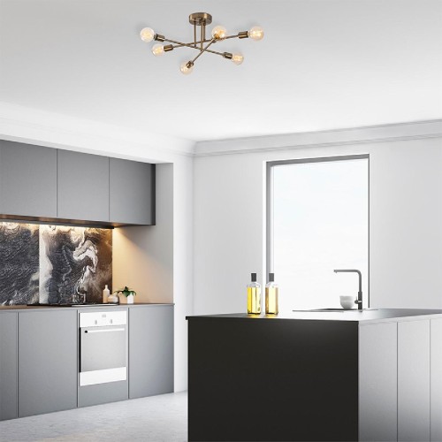 Φωτιστικό οροφής εξάφωτο PWL-0182 pakoworld Ε27 bronze 64x64x30εκ Φωτιστικό οροφής εξάφωτο PWL-0182 pakoworld Ε27 bronze 64x64x30εκ