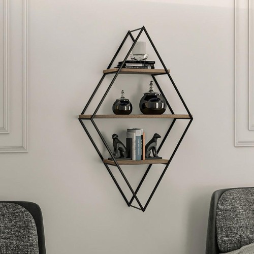 Ραφιέρα τοίχου PWF-0427 pakoworld μαύρο-φυσικό 60x21x100εκ Ραφιέρα τοίχου PWF-0427 pakoworld μαύρο-φυσικό 60x21x100εκ