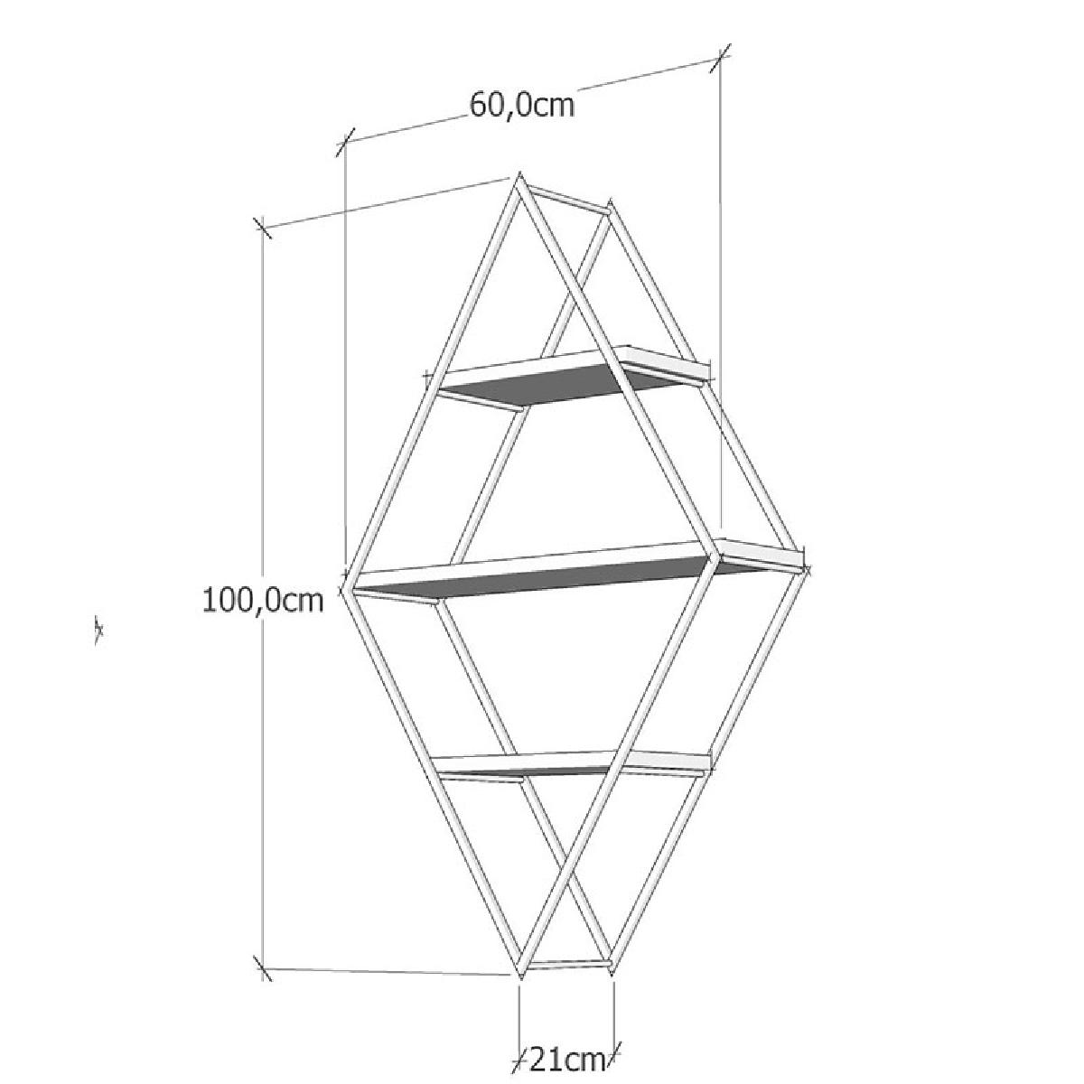 Ραφιέρα τοίχου PWF-0427 pakoworld μαύρο-φυσικό 60x21x100εκ