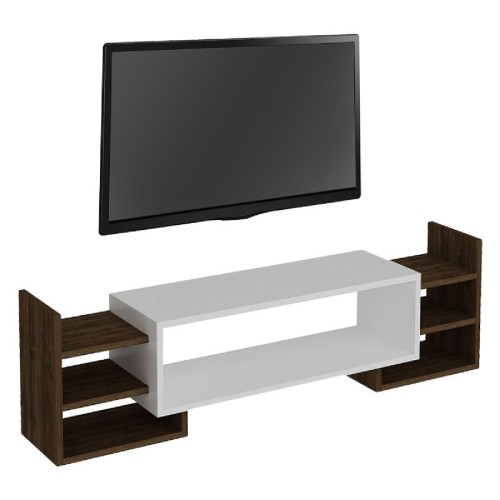 Έπιπλο τηλεόρασης PWF-0430 pakoworld λευκό-καρυδί 115x29,5x38,5εκ Έπιπλο τηλεόρασης PWF-0430 pakoworld λευκό-καρυδί 115x29,5x38,5εκ