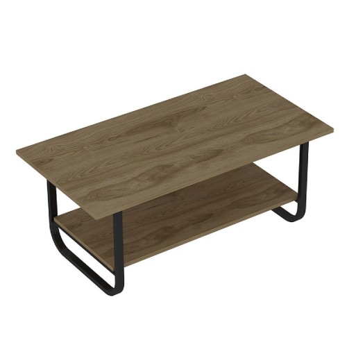 Τραπέζι σαλονιού PWF-0440 pakoworld μαύρο-καρυδί 110x60x48εκ Τραπέζι σαλονιού PWF-0440 pakoworld μαύρο-καρυδί 110x60x48εκ