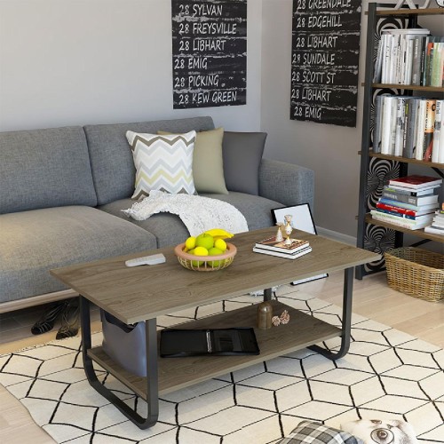 Τραπέζι σαλονιού PWF-0440 pakoworld μαύρο-καρυδί 110x60x48εκ Τραπέζι σαλονιού PWF-0440 pakoworld μαύρο-καρυδί 110x60x48εκ