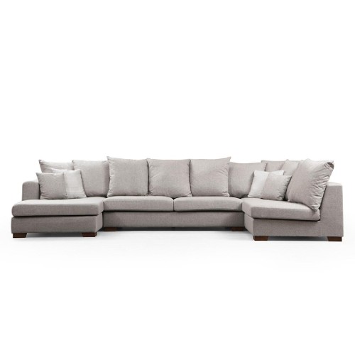 Γωνιακός καναπές PWF-0512 pakoworld ύφασμα μπεζ-καρυδί 380x188x160x88εκ Γωνιακός καναπές PWF-0512 pakoworld ύφασμα μπεζ-καρυδί 380x188x160x88εκ